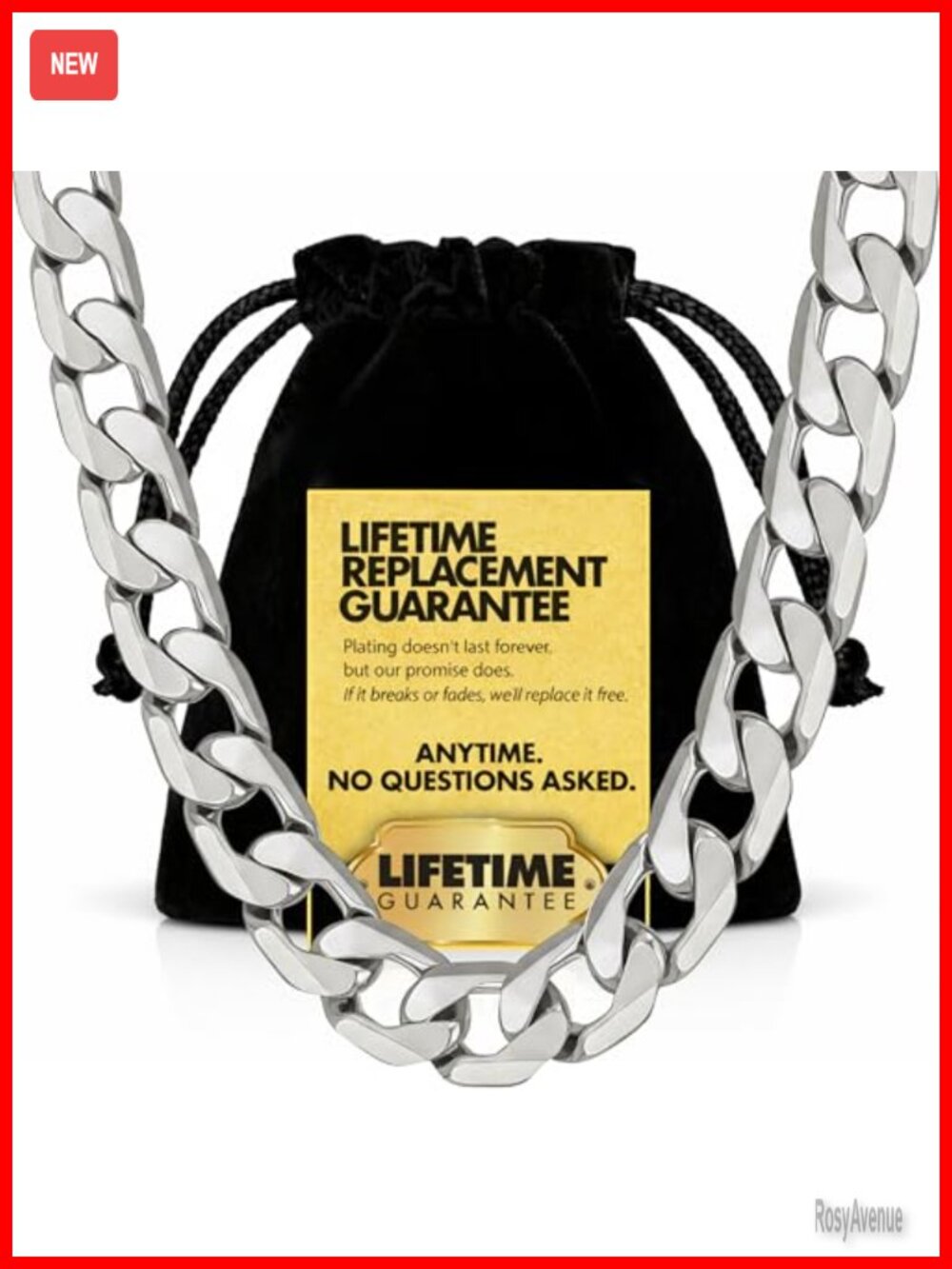 Mens Womens Cuban Link Chain Necklace 24k Gold Plated Diamond Cut